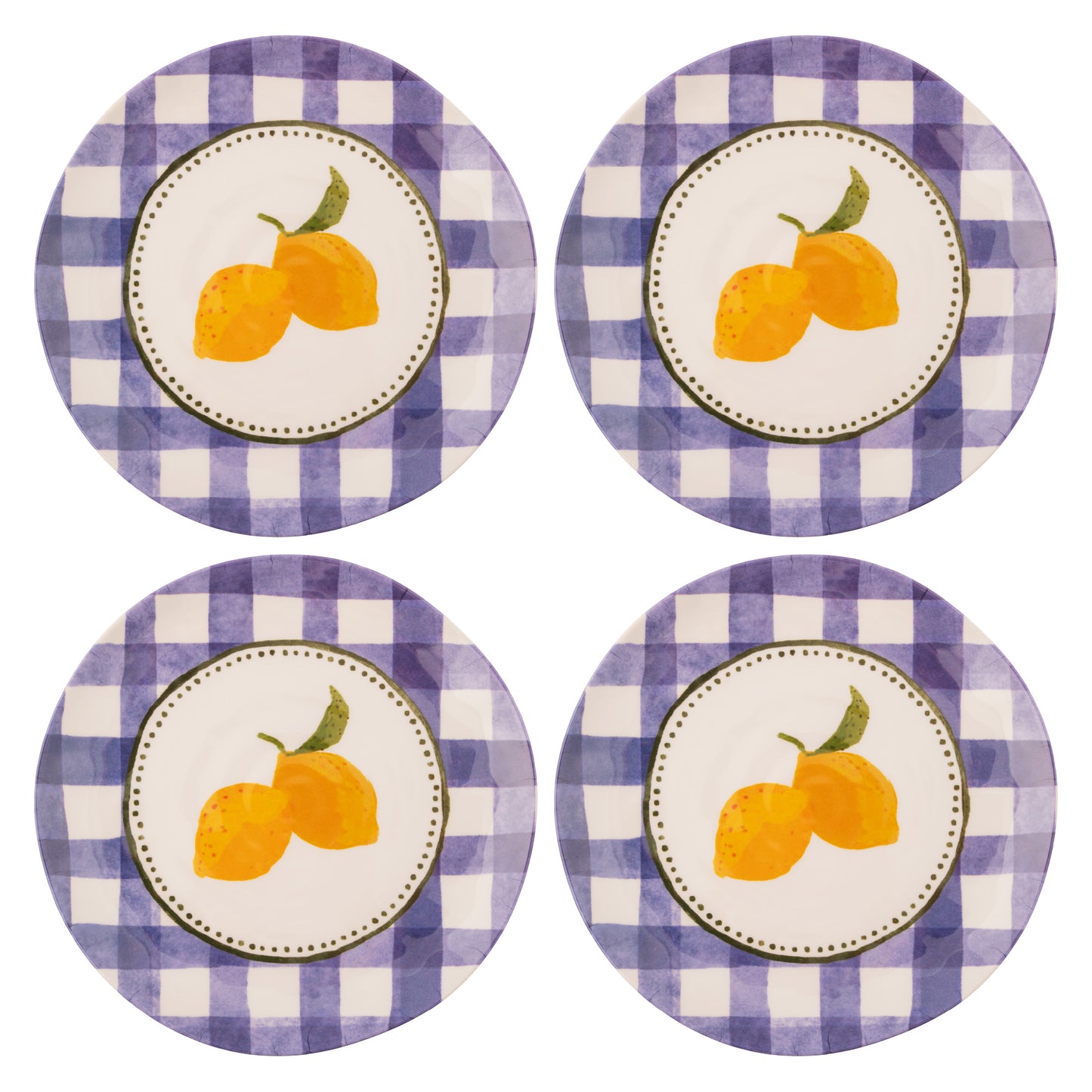 Lemons Melamine Salad Plates