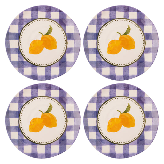 Lemons Melamine Salad Plates
