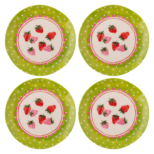 Strawberries Melamine Salad Plates