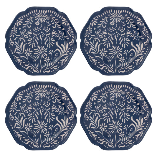 Mykonos Melamine Dinner Plates set of four view. 