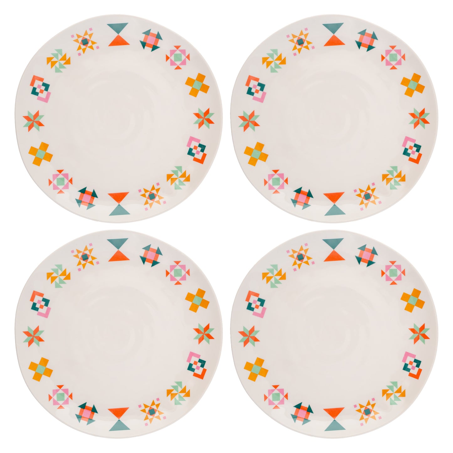 Quilt Blocks Melamine Dinner Plates