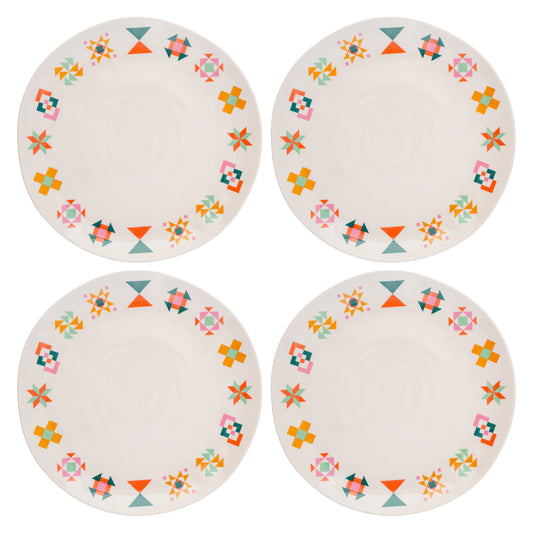 Quilt Blocks Melamine Dinner Plates