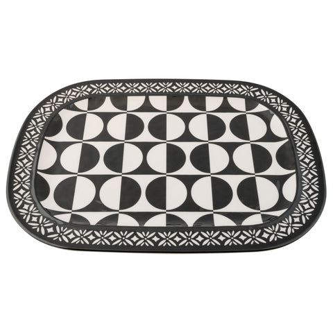 Retro Floral Melamine Serving Tray 