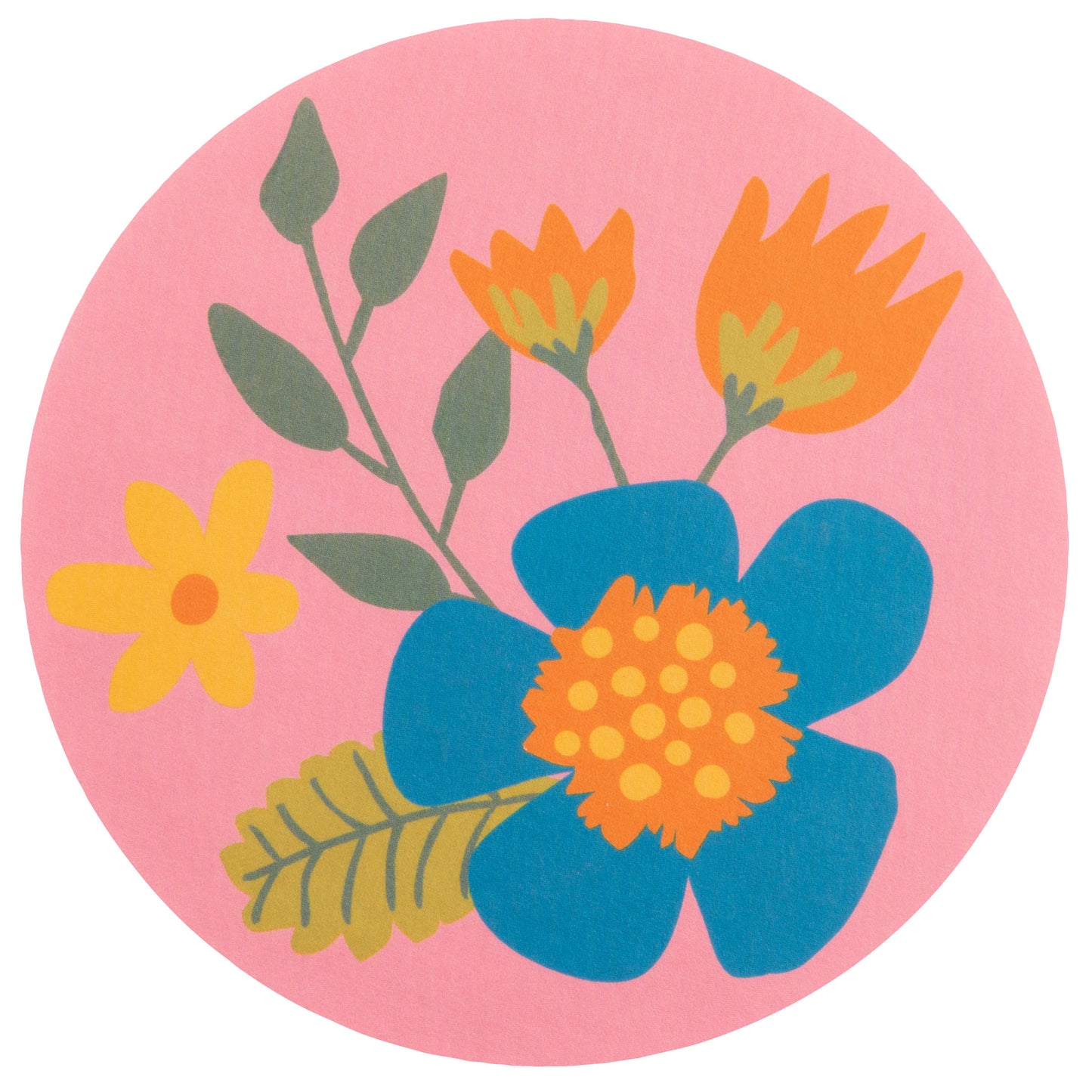 Shelly Floral Pulp Paper Coasters pink coaster view. 