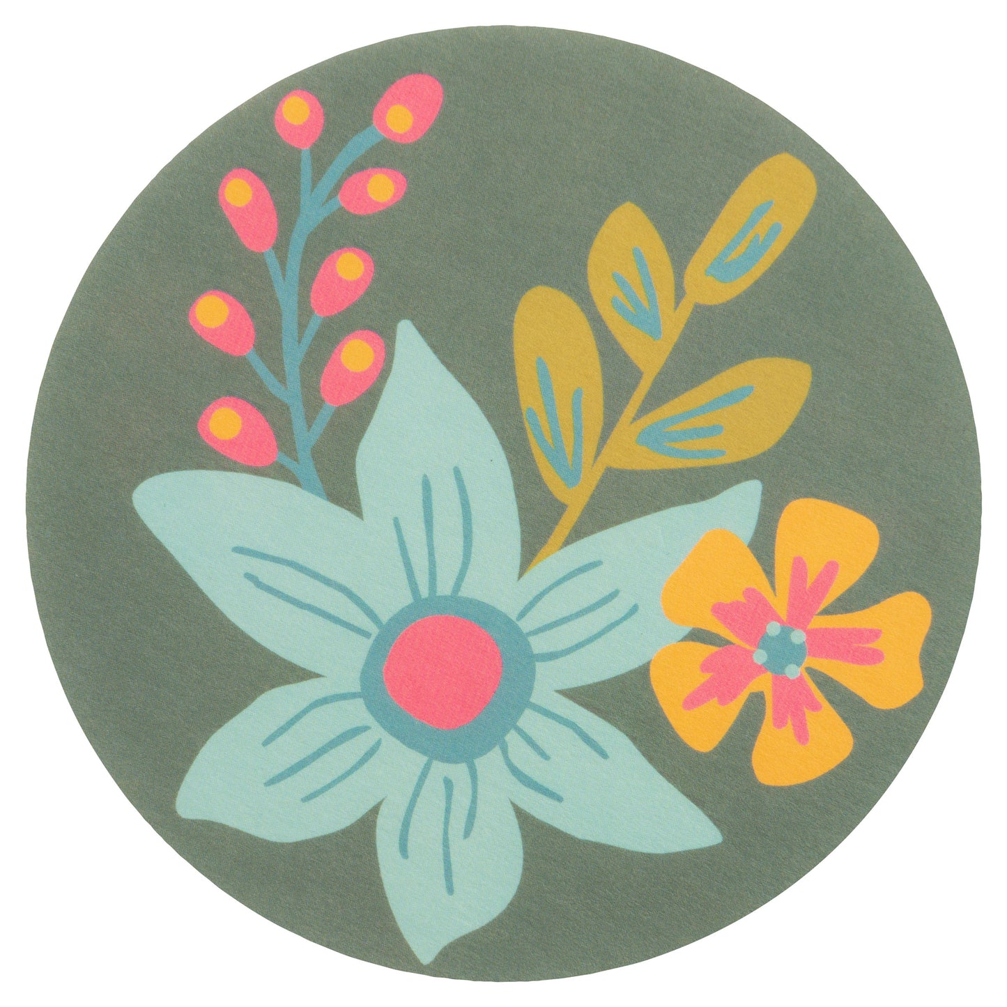 Shelly Floral Pulp Paper Coasters green coaster view. 