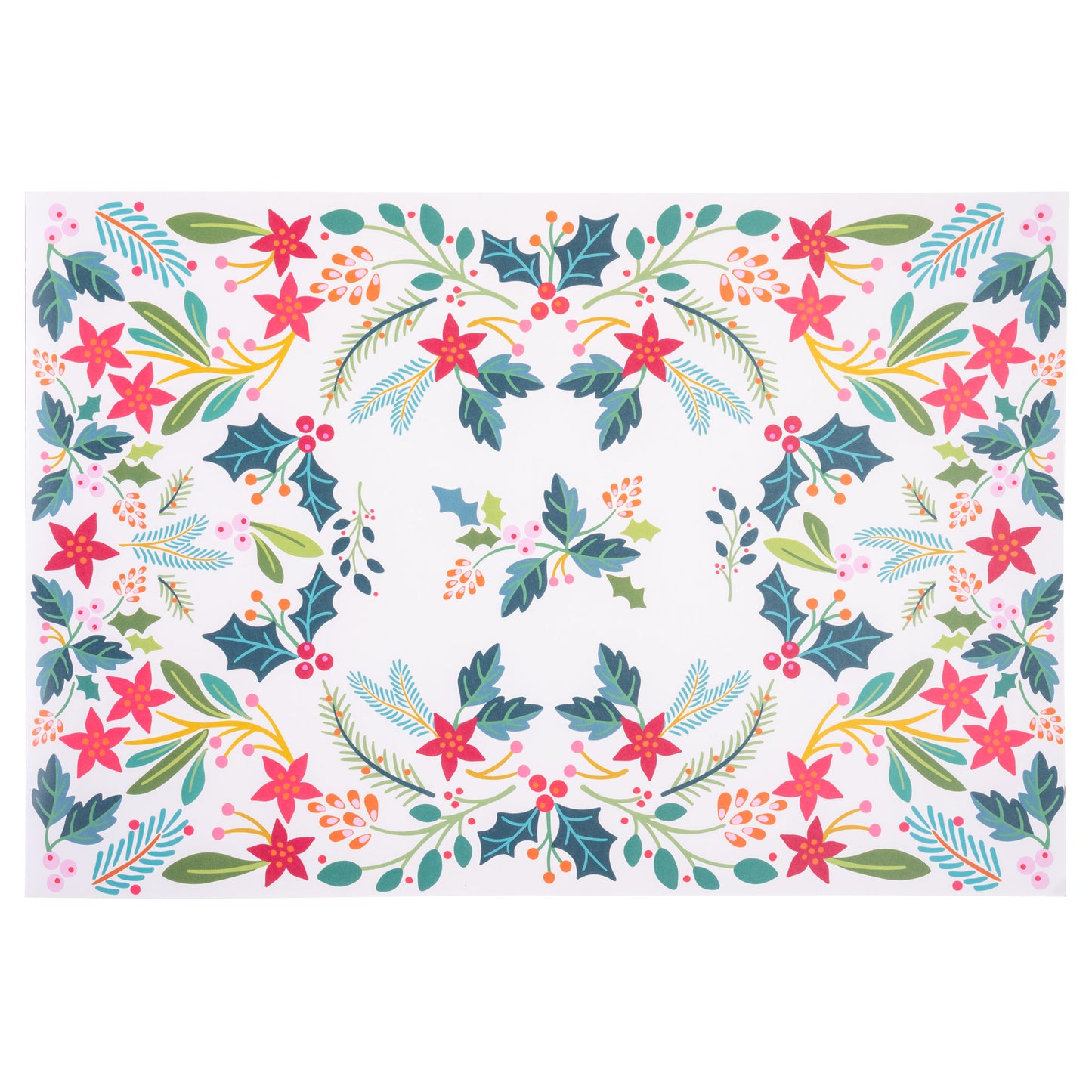 Colorful Holly Paper Placemat Booklet