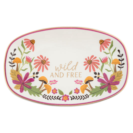 Wild and Free Oval Trinket Tray