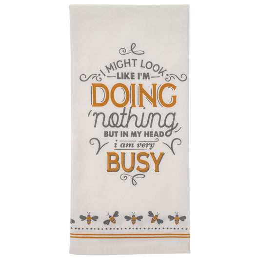 Very Busy Cheeky Flour Sack Tea Towel