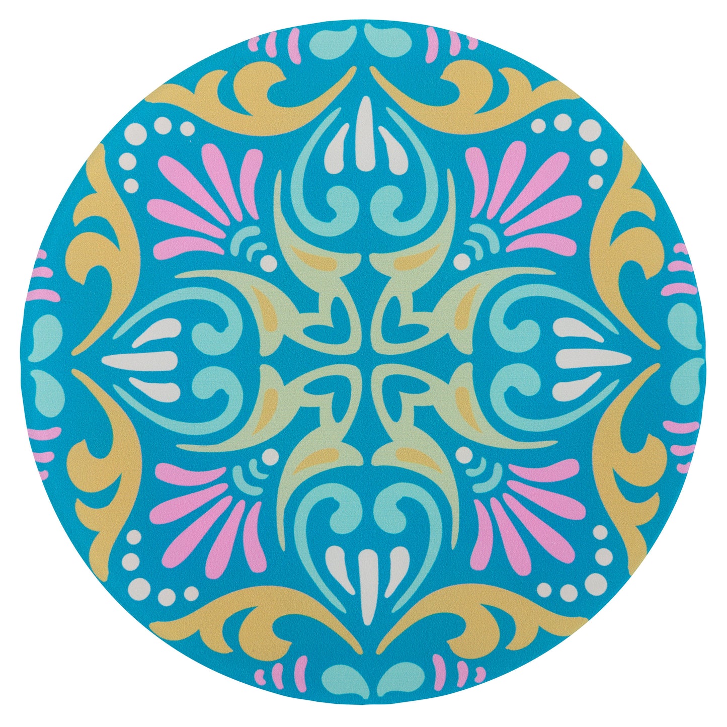 blue and chartreuse coaster