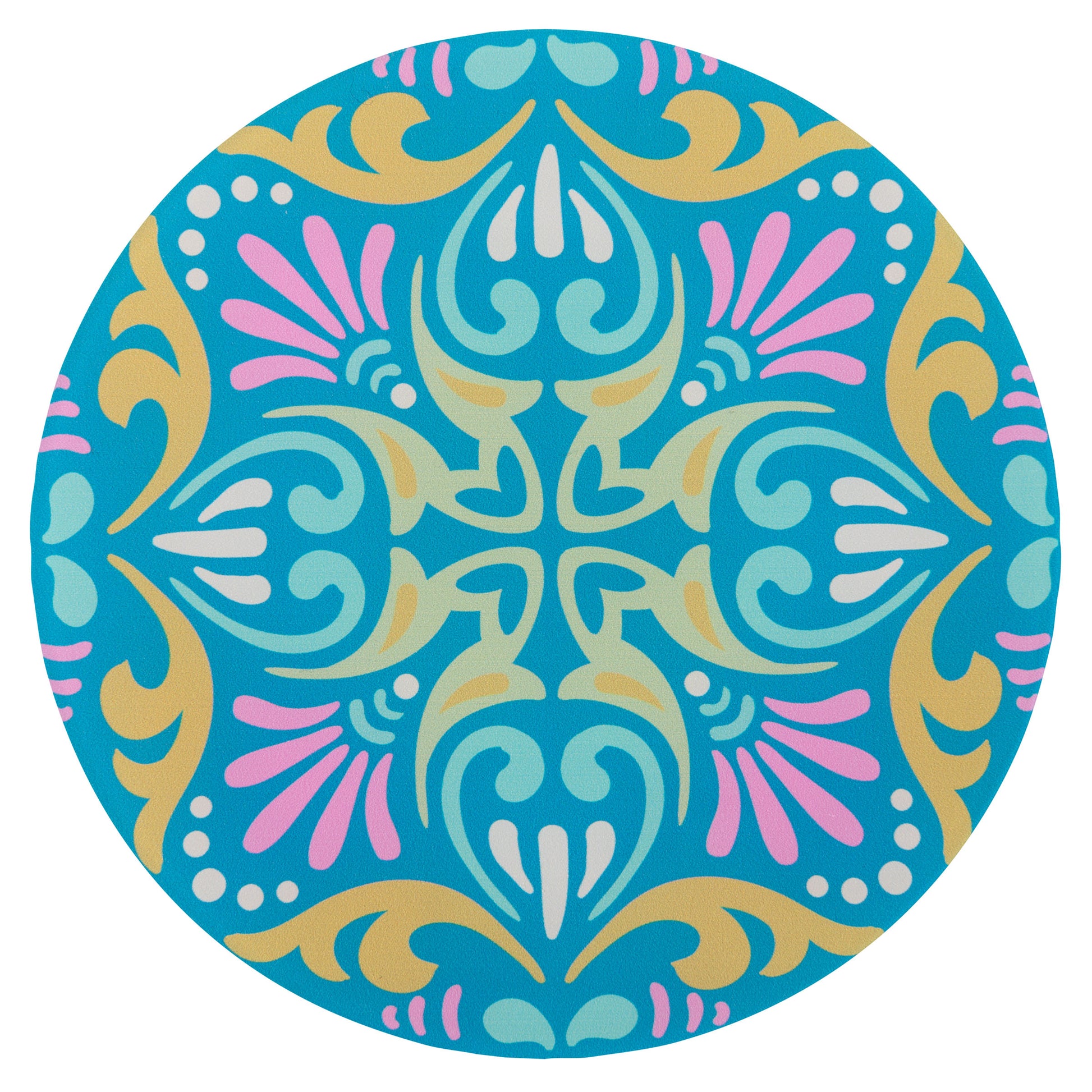 blue and chartreuse coaster