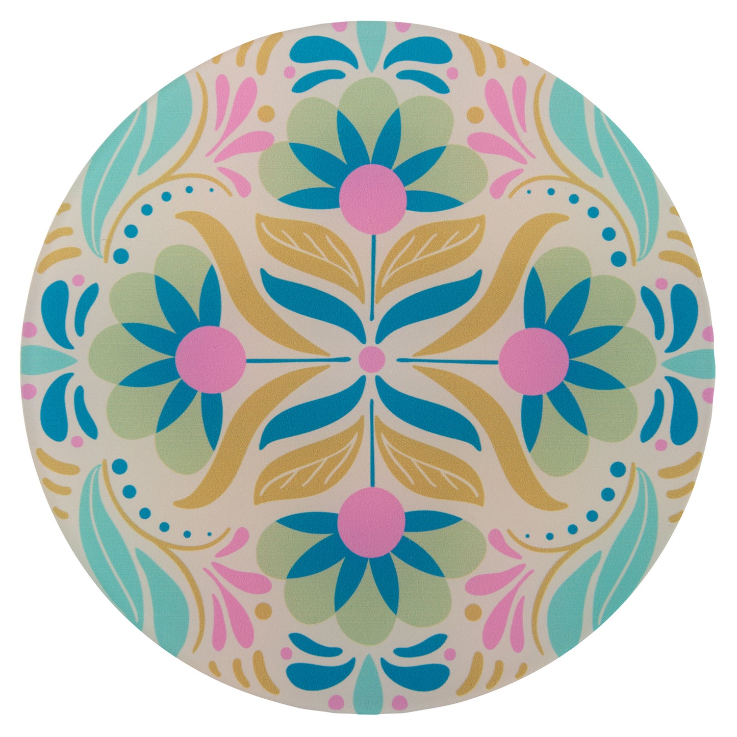 Pink and blue coaster