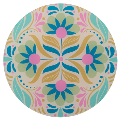 Pink and blue coaster