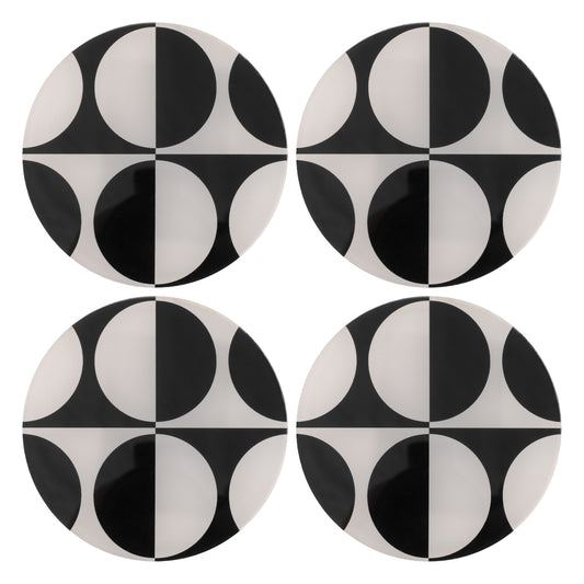 Retro Dot Acrylic Coasters view of 4 coasters included in set. 