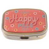 Happy pills small metal pill case