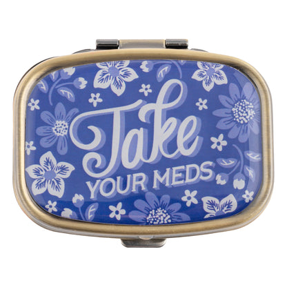 Take Your Meds Small Metal Pill Case