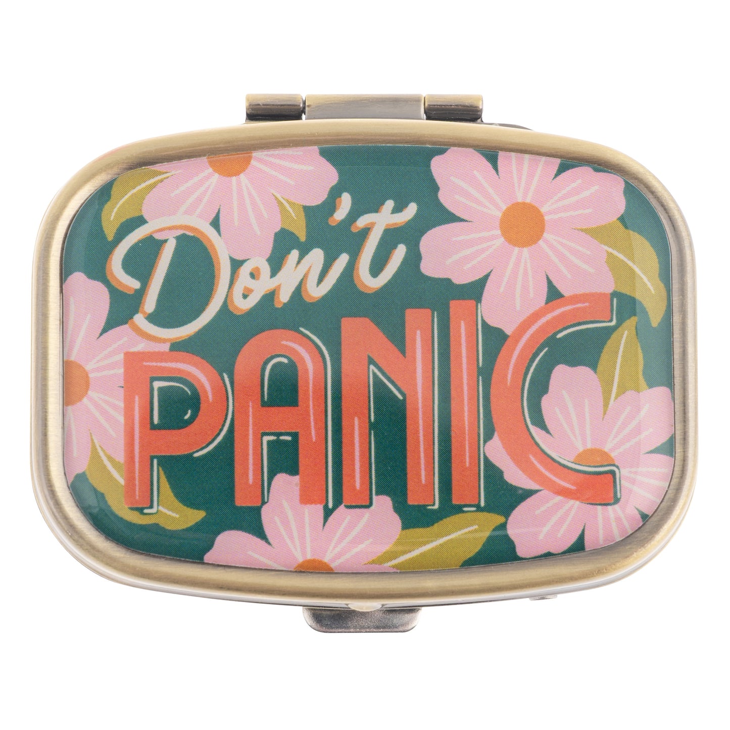 Don't Panic Small Metal Pill Case