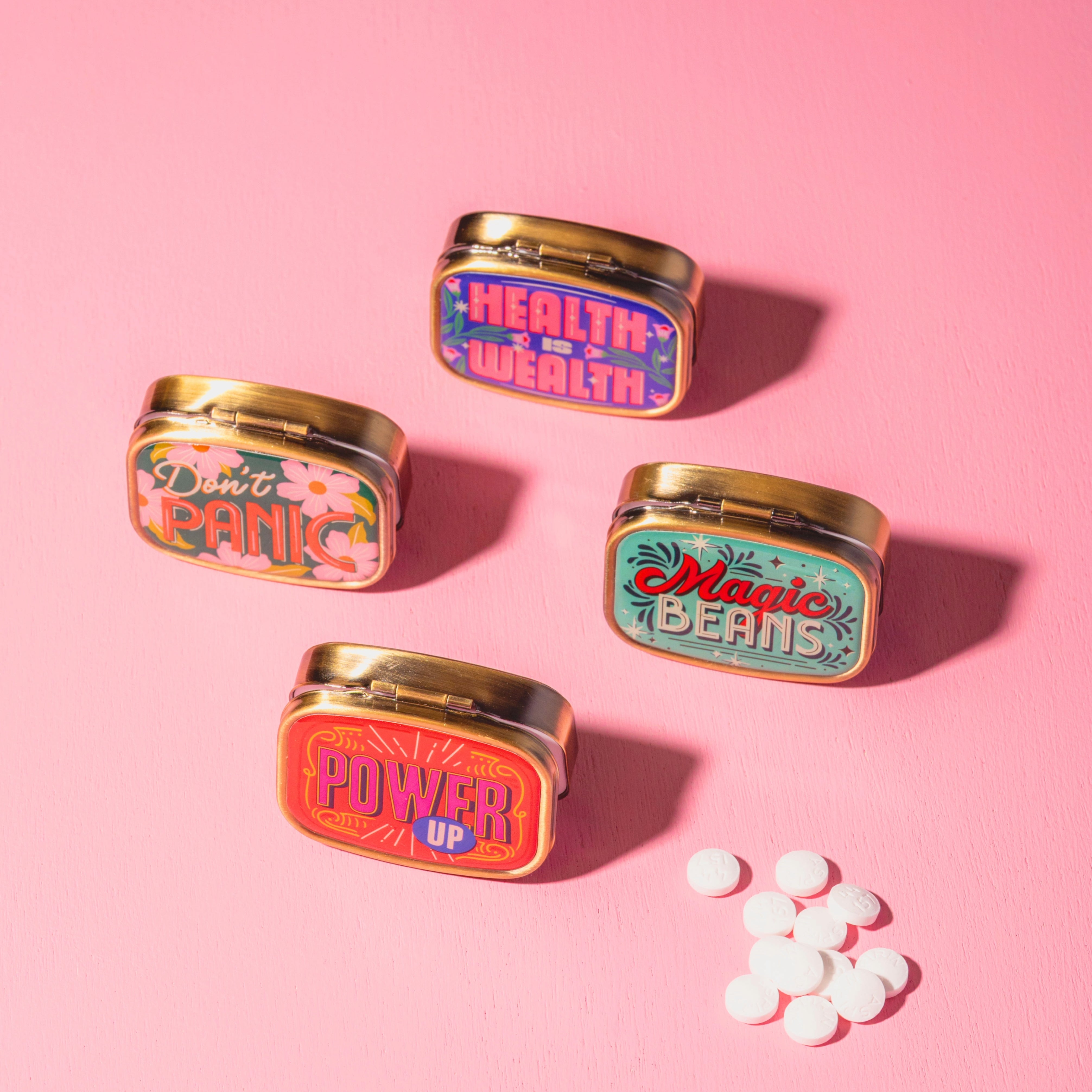 Chill Pill ハンディファン シルバー 付属品充実 Chill Pill Small Metal Pill Case – Karma Gifts