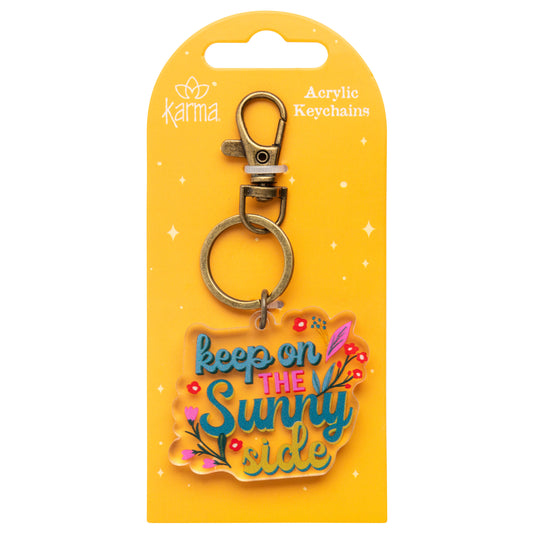 Sunny Side Acrylic Keychain packaged view