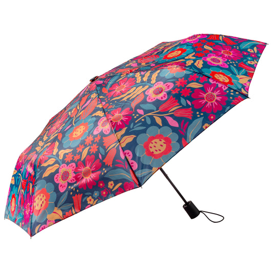 Retro Floral Travel Umbrella