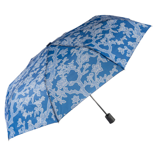 Blue Floral Travel Umbrella