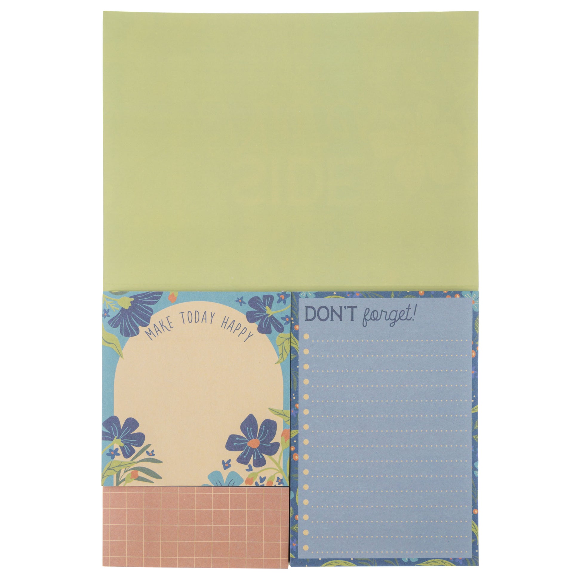 Side Notes Sticky Note Booklet open view. 