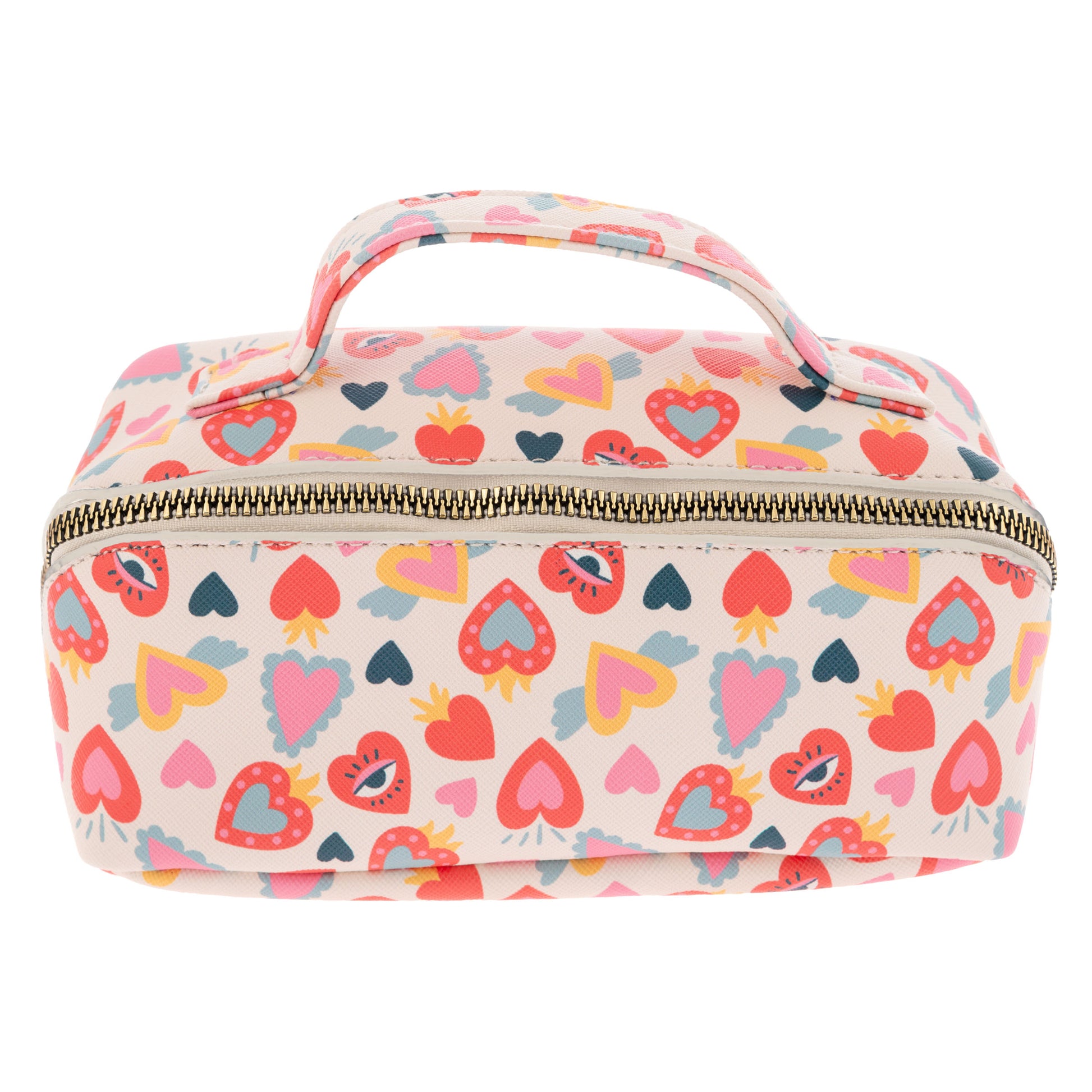 Retro heart mini zip cosmetic bag