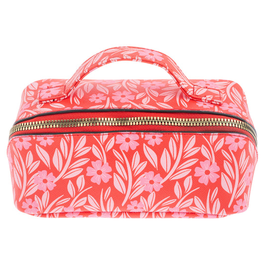 Red Floral Mini Zip Cosmetic Bags