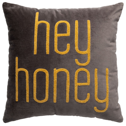 Hey Honey Square Velvet Pillow