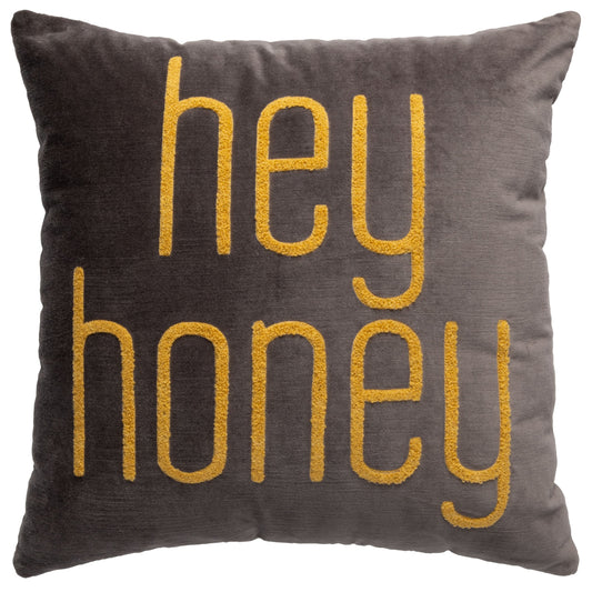 Hey Honey Square Velvet Pillow