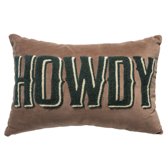 Howdy Lumbar Velvet Pillow
