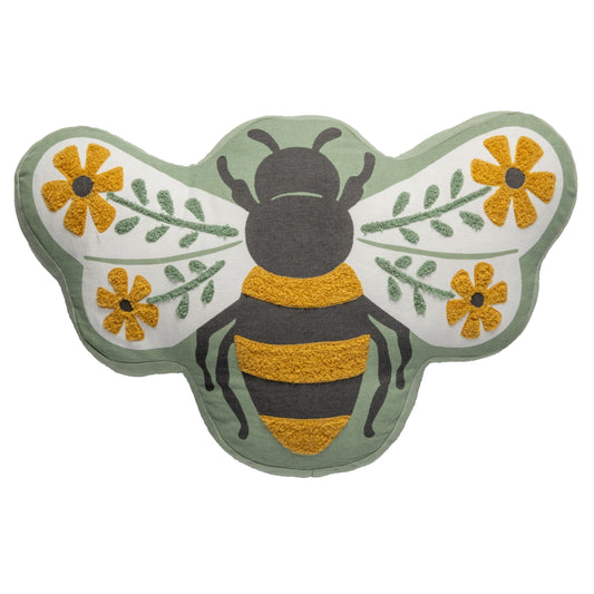 Bee Shaped Embroidered Pillow