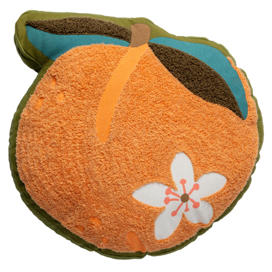 Peach Shaped Embroidered Pillow