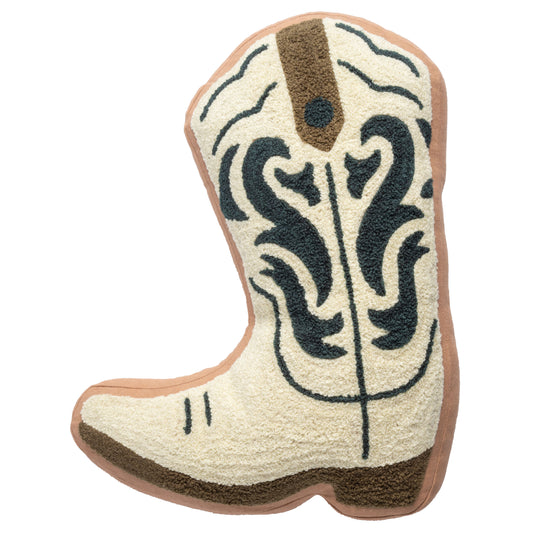Boot Shaped Embroidered Pillow