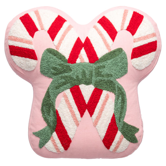 Candy Canes Shaped Embroidered Pillow