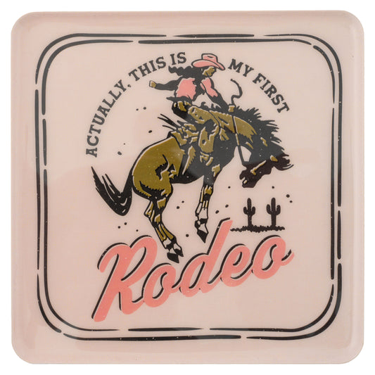 Rodeo Large Square Enamel Tray front view. 