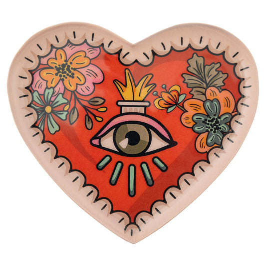 Sacred Small Heart Enamel Tray front view.