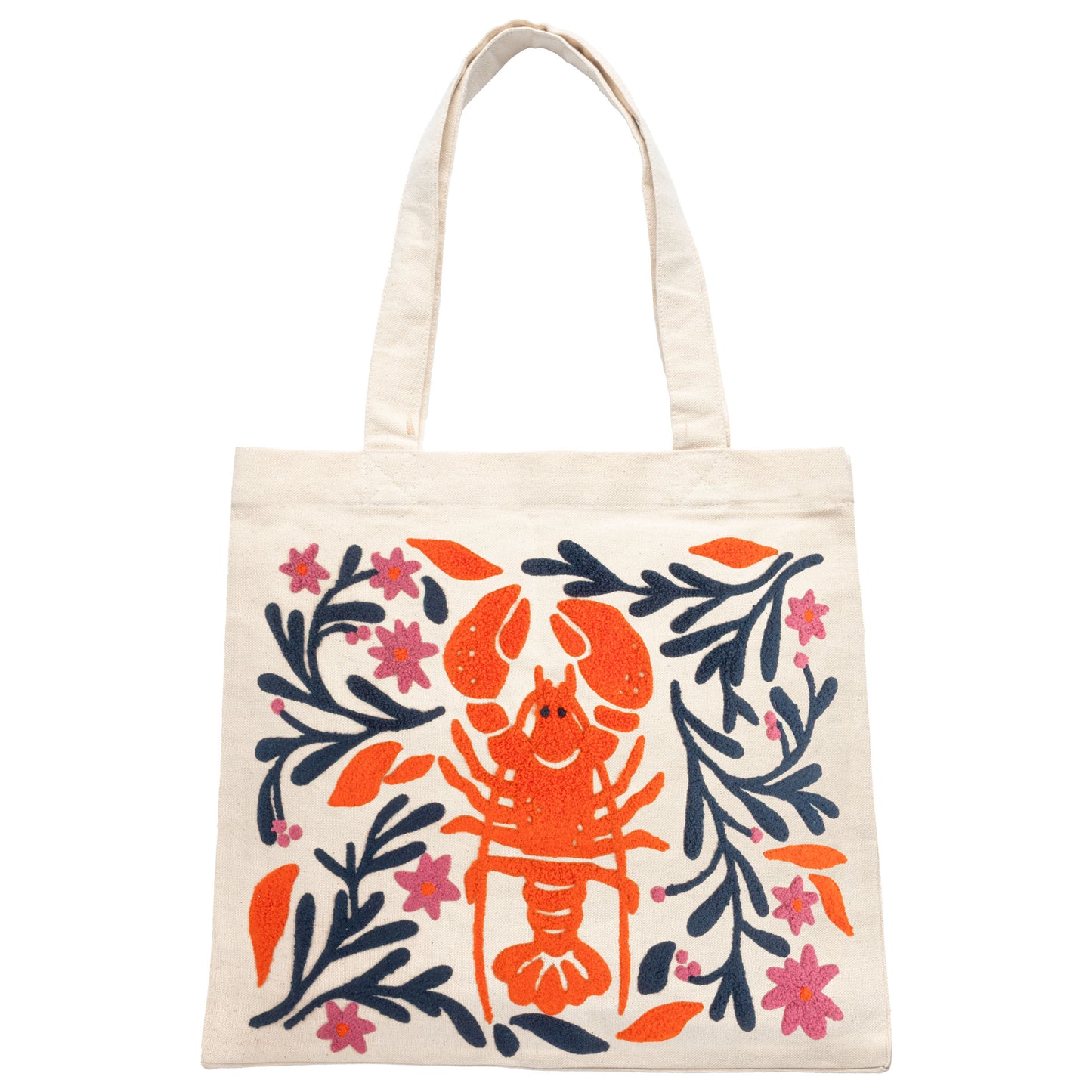 Lobster Embroidered Canvas Tote