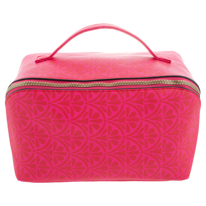 Pink Damask Jumbo Zip Cosmetic Bag