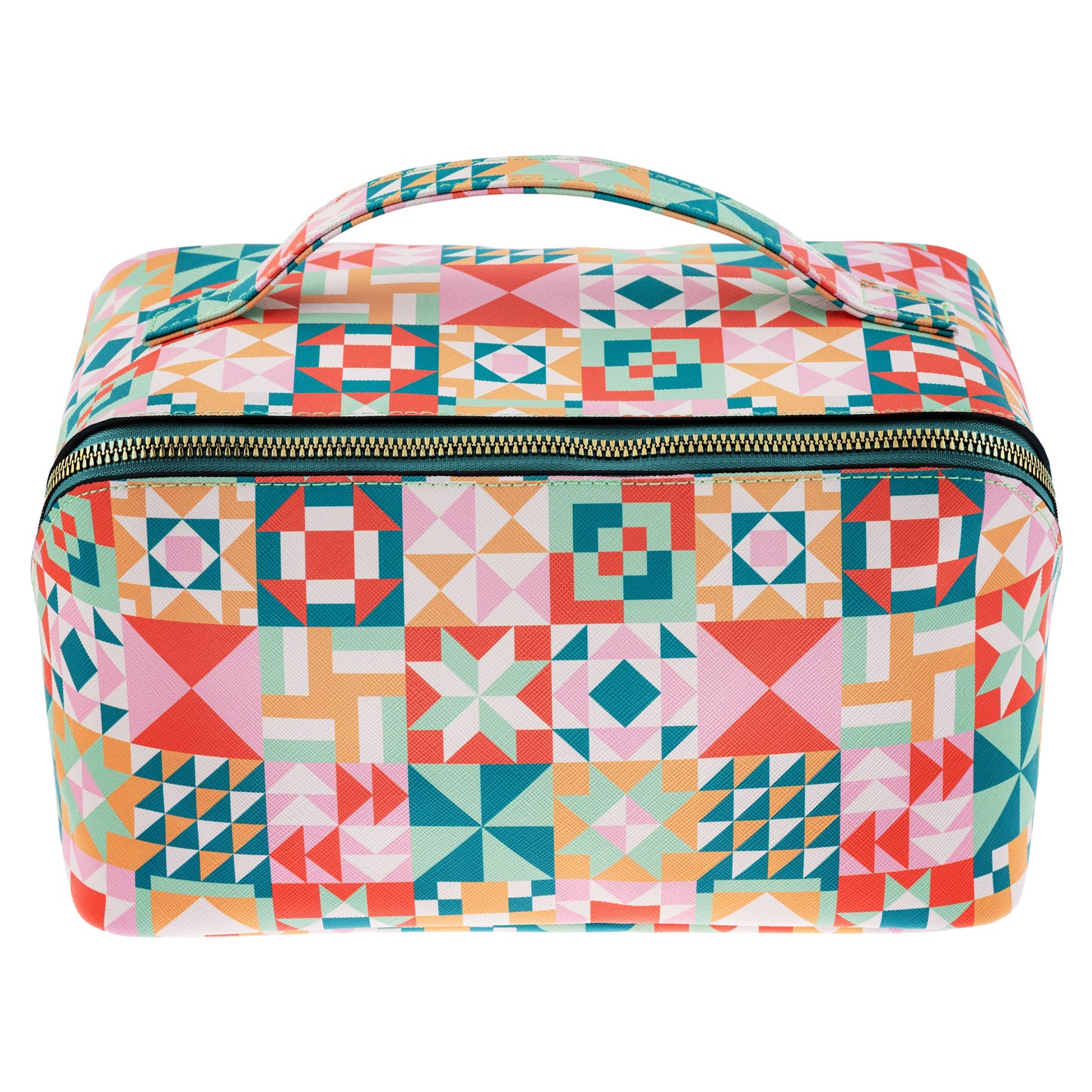 Quilt Blocks Jumbo Zip Cosmetic Bag