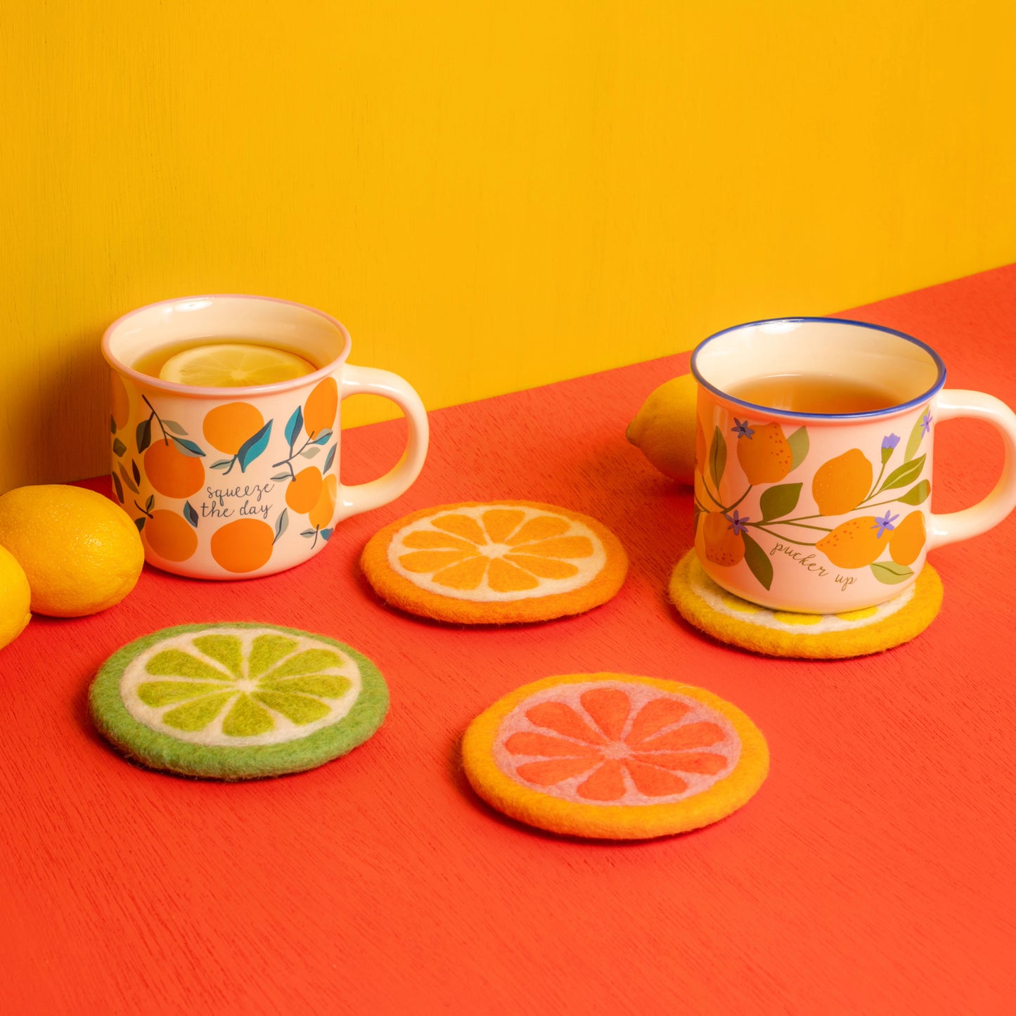 Shelly Floral Felt Coasters