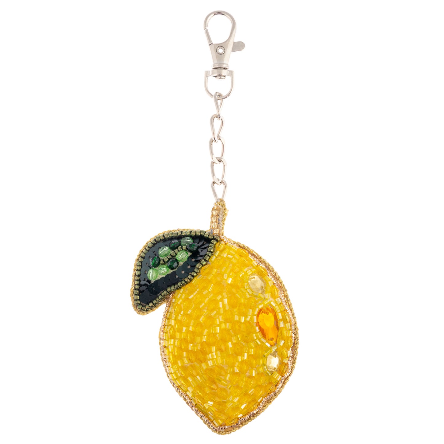 Lemon Beaded Bag Charm