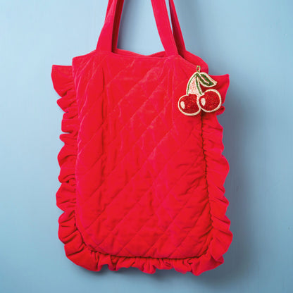 Cherries Beaded Bag Charm