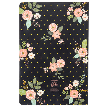 Charcoal Flower Notebook back view. 