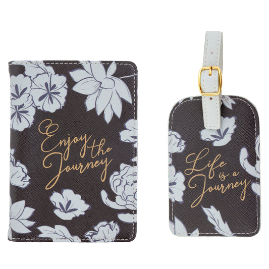 Asian Floral Passport Holder & Luggage Tag Sets