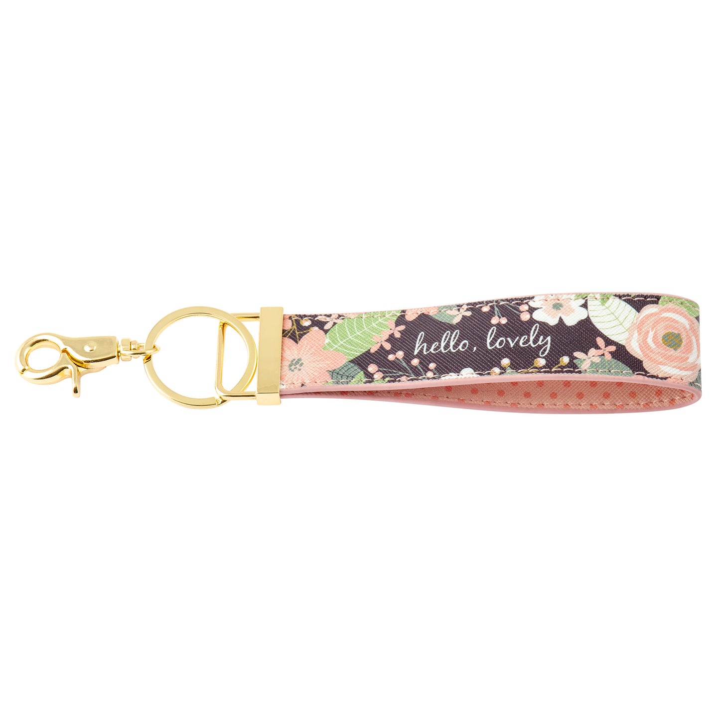 Charcoal Flowers Loop Keychain