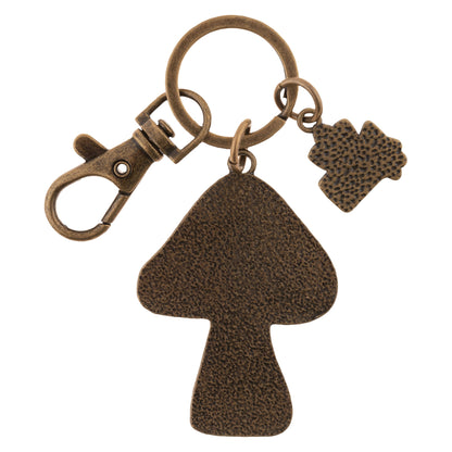 Mushroom Enamel Keychains back view. 