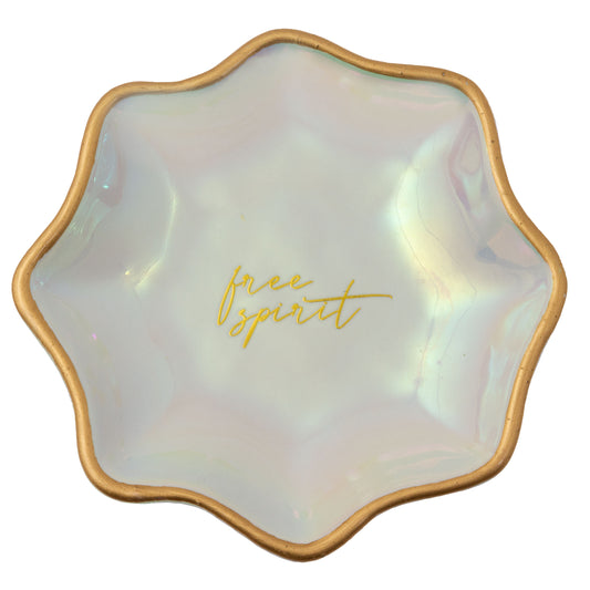 Iridescent Large Shaped Trinket Tray