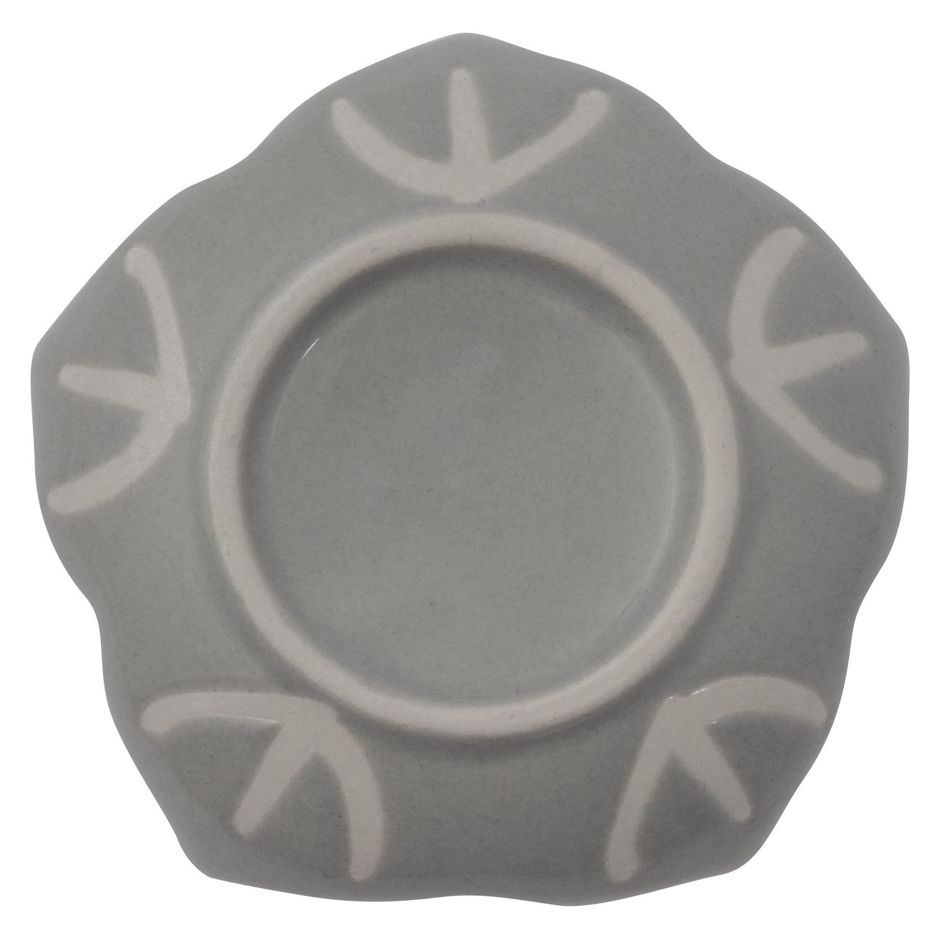 Gray Medium Shaped Trinket Tray back view. 