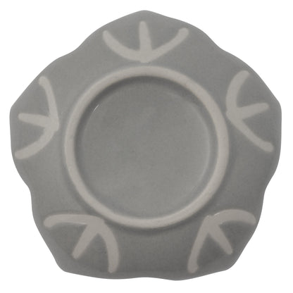 Gray Medium Shaped Trinket Tray back view. 