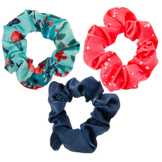 Turquoise Velvet Scrunchies